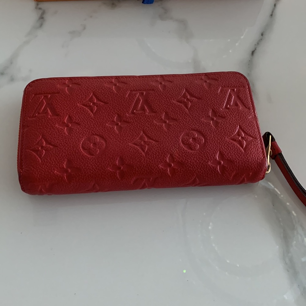 Louis Vuitton Red Empreinte Leather Zip Wallet - Picture 6 of 16